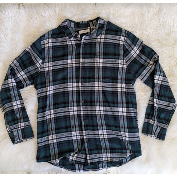 PacSun Other - PacSun Mens Flannel Large Green Plaid Button Up Long Sleeve Casual Grunge Skater
